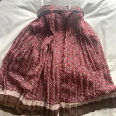 花柄フレアスカート 赤 ナイスクラップ