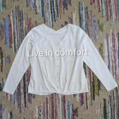 Live in comfort　ポケット付き　カーディガン　ホワイトのサムネイル