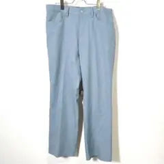 GU ジーユー　センタープレスストレートパンツ　青系　メンズ　XL