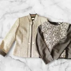 ヴィンテージ★ジャケットとブラウスのセットアップ11号　日本製