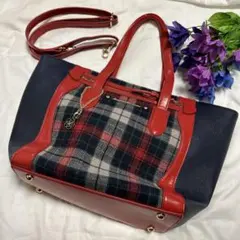 Samantha Vega ショルダーハンドバック2way レッドチェック