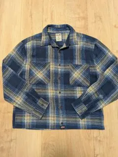 ディッキーズ フランネルチェックシャツ Mサイズ ネイビー