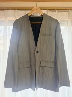 【美品】Mila Owen ノーカラージャケット グレー 通勤 オフィスのサムネイル