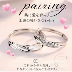 ペアリング フリーサイズ 2個セット ジルコニア シンプル 新品未使用
