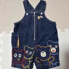 【美品】 MIKIHOUSEホットビスケッツサロペットオーバーオールベビーデニム