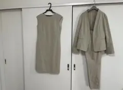 ベージュ ジャケット ドレス セット