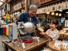 ポン菓子機 電動式フルセット 容量4合 圧縮式焼き栗機 多機能 家庭用