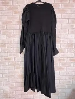 CONTINUER DE NICE CLAUP ブラックロングワンピース