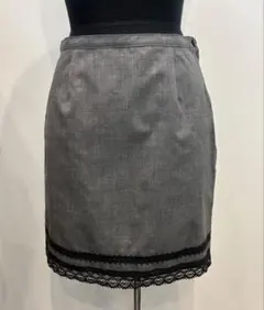 グレー タイトスカート レース装飾付きのサムネイル