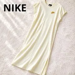NIKE ナイキ アースデイ Tシャツワンピース L ロゴ刺繍 ココナッツミルクのサムネイル