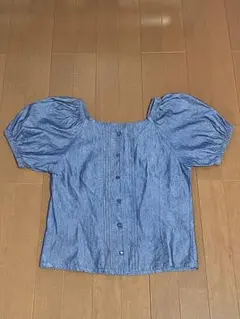 【美品】夏服 レディース トップス シャツ 女性 Sサイズ 紺 綿のサムネイル