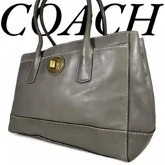 コーチ トートバッグ ターンロック オールレザー 肩掛け