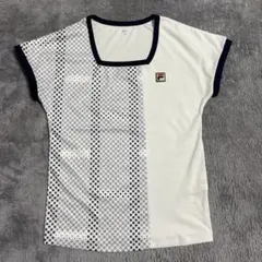 FILA テニス Tシャツ M ホワイト/ネイビー