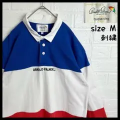 アーノルド パーマー 刺繍ロゴ 切り替え 長袖 ラガーシャツ 古着