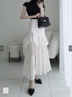 GRL アシンメトリーラッフルスリットスカート［ask137］