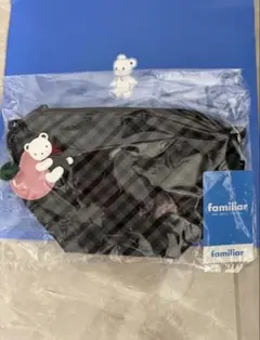 新品未開封 familiar ファミリア 舟形ポシェット 黒チェック | Mercari