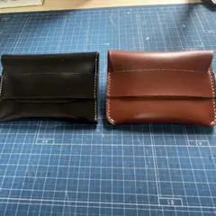 ハンドメイド 本革 カードケース 2点セット レザークラフト
