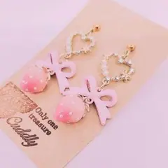 ピアス　イヤリング　リボン　ハート　イチゴ　量産型　ロリータ　※3624