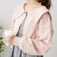 新品 w closet セーラー衿Wジップスウェット ピンク パーカーのサムネイル
