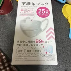 不織布マスク ホワイト スモール 25枚