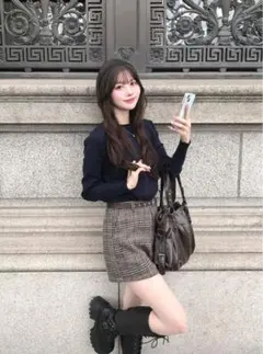 グレイル ベルト付き チェック柄 ショートパンツ S