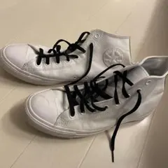 コンバース オールスター レザー風 白 US9.5 約28cm