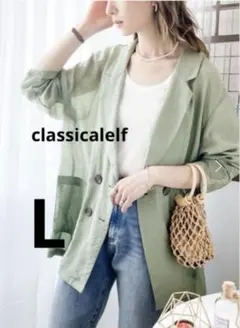 classicalelf 涼しげ透け感 シアー素材テーラードジャケット Lサイズのサムネイル