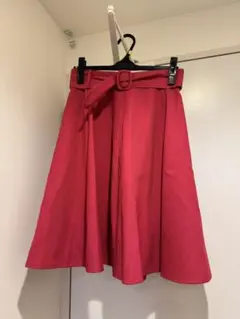 ピンク フレアスカート ベルト付き