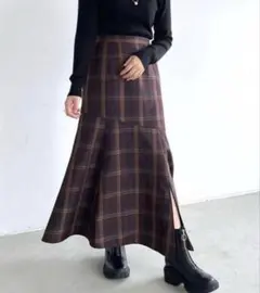 PAGE BOY ブラウンチェック マーメイドスカート