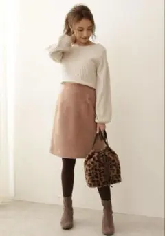 プロポーションボディドレッシング　台形シャギーミニスカート