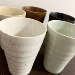 【新品・未使用】 ストレート フリーカップ 湯呑み 5個セット　和食器