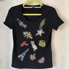 エポカ　ビーズ装飾 黒 半袖Tシャツのサムネイル