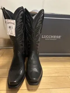 Lucchese ブラック ウエスタンブーツ 8のサムネイル