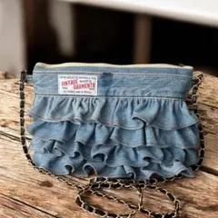 ハンドメイド　デニムリメイク　サコッシュ　ショルダーバッグ　デニム　バッグ