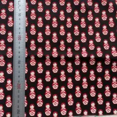 マトリョーシカ柄 生地 はぎれ ブラック