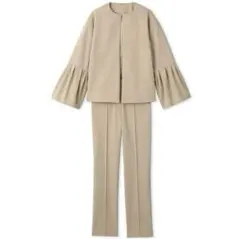 ミラオーウェン　ベージュ フレア袖 セットアップ