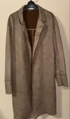 ZARA スエード風 チェスターコート ブラウン　メンズ　Lサイズ