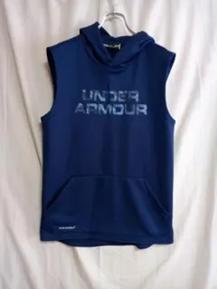 (6266)　UNDER ARMOUR フード付きベストトップス ネイビーM