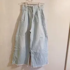 ローリーズファーム デニム ハイウエスト ワイドパンツ