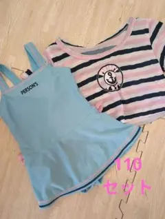 水着(ワンピースタイプ)　羽織りシャツセット　110サイズ