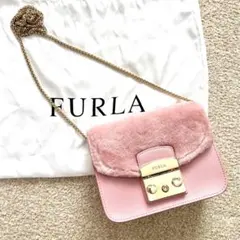 FURLA (フルラ) メトロポリス　チェーンショルダーバッグ　ピンクムートン