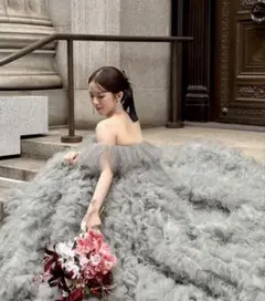 dress productionオフショルダーボリュームフリルドレス（W342