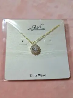 Glitz Wave フラワーモチーフ ネックレス ゴールド