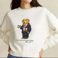 【希少デザイン✨極美品】ポロラルフローレン ポロベア スウェット 白 L-XL