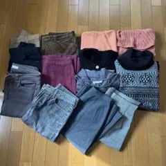 レディース　冬物　まとめ売り　13点　M～Lサイズ　古着 パンツニット
