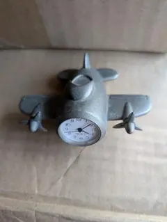 みかん様専用 飛行機型アナログ置時計 シルバー