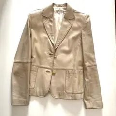 ベージュ レザー ジャケット