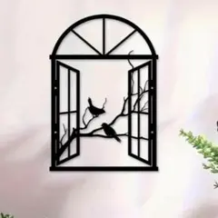 窓辺の小鳥　ウオールアート110 　アイアン　鉄　メタルアート