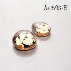 No.1593-B ブラック ゴールド ハート レジンピアス レジンイヤリング