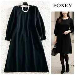 美品✨FOXEYフォクシー　 襟付フレアワンピース　ブラックフォーマル　L 黒 楽天市場】【フォクシー】Foxey Knit Dress Marion 襟付き